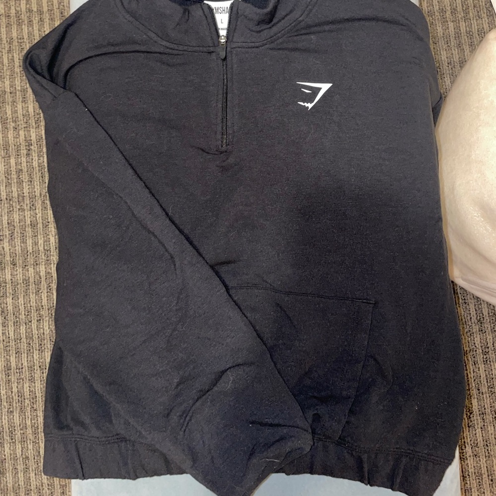 Black Gym shark crop sweatshirt